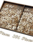 552 Pieces 0.75 Inch Mini Unfinished Wooden Letters Uppercase & Lowercase Unpainted Wooden Numbers Blank Wood Letters Storage for Scrapbooking Crafts