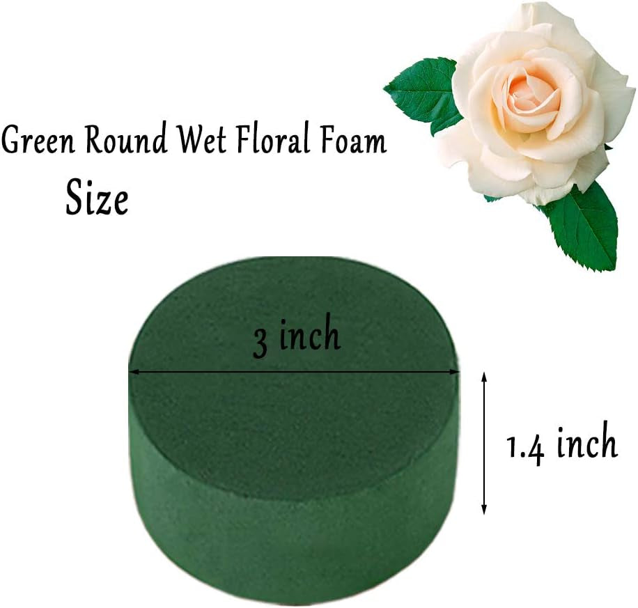 20 PCS round Floral Foam,Green Wet Foam Block,Wet Florist Floral Foam Block Flower Arrangement Supplies for Wedding Aisle Flowers,Party Decoration
