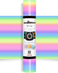 Holographic Vinyl Glossy Candy Color Adhesive Vinyl for Craft Cutter 12" X 5Ft, Pastel Rainbow