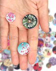 400 Pcs Wooden Buttons,Many Styles Decorative Sewing Button,Buttons for Crafts,2 Holes round Decorative Painted Wood Buttons,Cute Buttons,3D Buttons for DIY Sewing(20Mm,15Mm,25Mm)