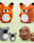 Crochet Kit for Beginners, 4PCS Crochet Animal Kit for Adults Kids, Learn to Crochet with Step-By-Step Video with Writtern Pattern