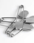 Large Safety Pins, 5 Inch Safety Pins, 10 PCS Stainless Steel Safety Pins Large, Silver Huge Strong XL Safety Pins, Extra Large Laundry Pins for Blankets, Heavy Laundry, Upholstery(5")