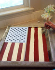 12 Pieces American Flag 50 Star Stencil Templates, 6 Sizes American Flag Templates, Ideal for DIY Crafts Design, Independence Day Project, American Flag Projects