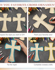 24 Pcs Unfinished Wooden Crosses for Crafts 8.9 X 6.5 Inch Large Blank Wooden Cross with String DIY Christmas Religious Craft Hanging Crosses Ornaments Wood Cross Bulk Projects Home Wall Decor
