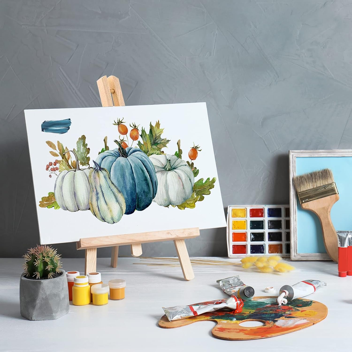 3 Packs 16 Inch Easel Stand, Table Top Easel for Painting, Wooden Tabletop Display Easels, Art Craft Painting Easel Stand for Kids Artist Adults Students Classroom