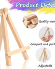 16 Pcs 5 Inch Mini Wood Display Easel, A-Shaped Small Wood Easel for Displaying Small Canvases, DIY Crafts, Photos, Gift, Home Decoration