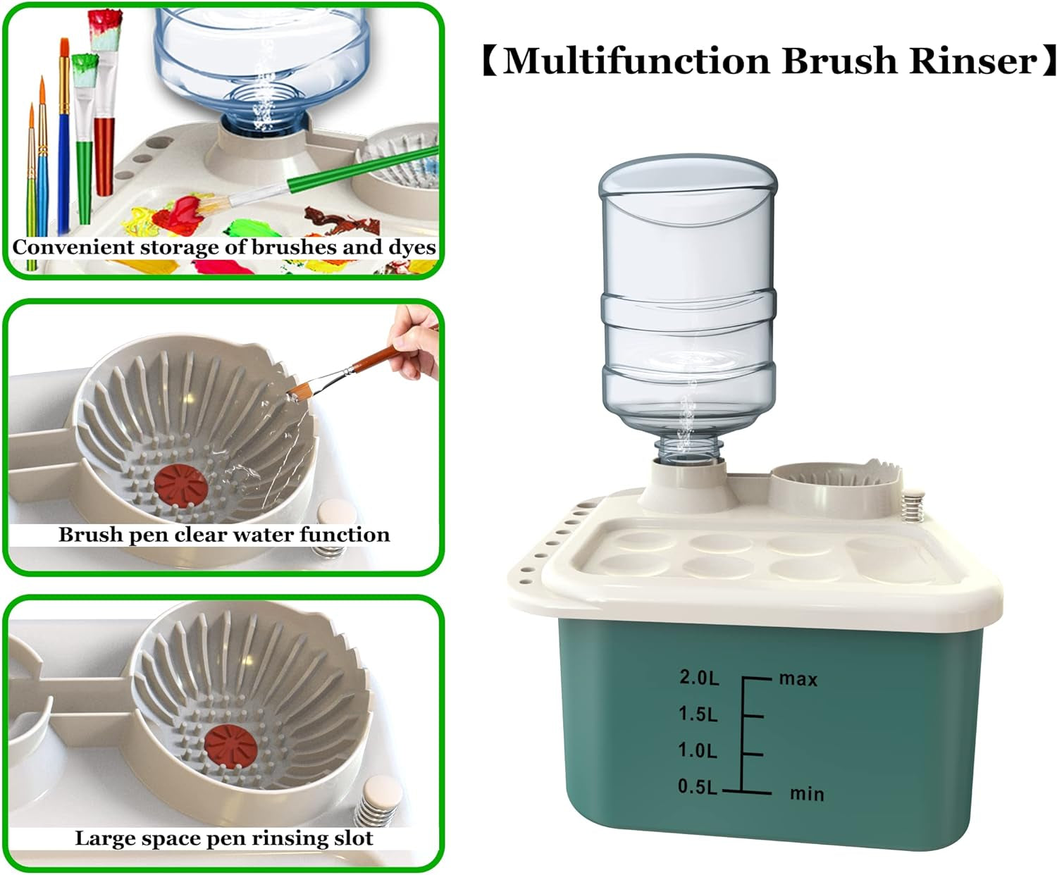 Brush Rinser, Paint Brush Cleaner Art Supplies, Water Cycle Rinser, Paint Brush Rinser for Acrylic, Watercolor and Water-Based Paints