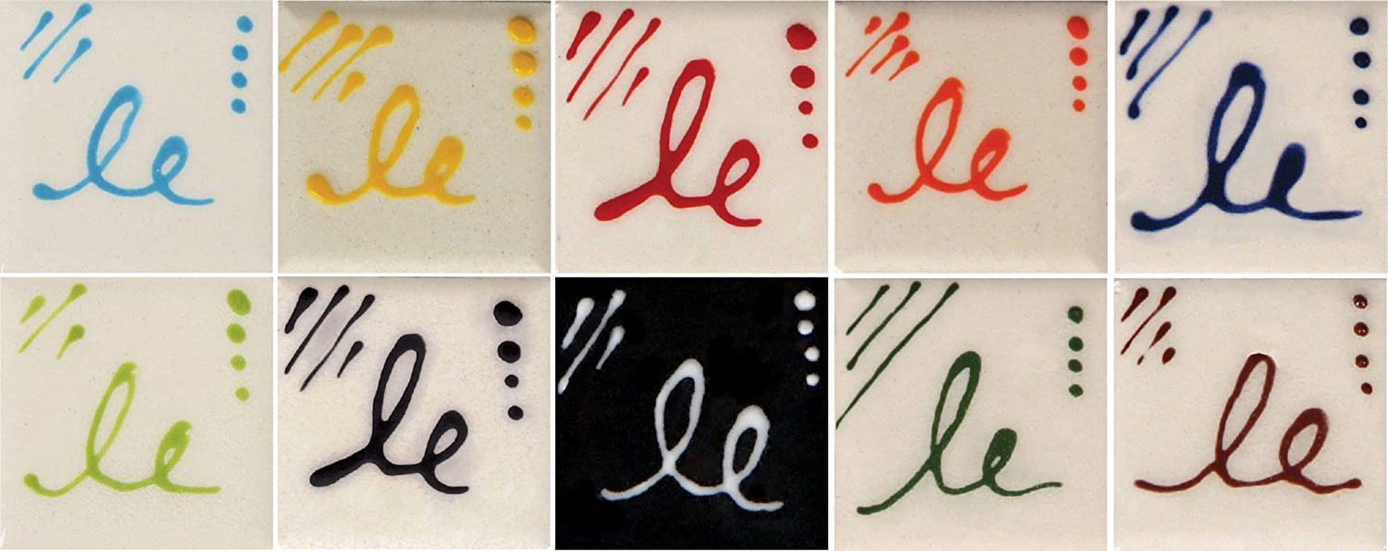 Designer Liner Ceramic Glaze Writers - 1.25 Ounce Each, Kit of All 10 Colors plus Free Instructional Booklet