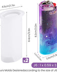 2PCS Pocket Lighter Case Epoxy Resin Silicone Mold & Glitter Pack, Work for Standard Size BIC J6 Lighter Protective Cover Sleeve Pouch Wrap Holder DIY Art Craft (Classic/Full/Maxi/Regular/J6)