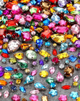 320 Pieces Sew on Rhinestone Glass Crystals Acrylic Gems with Hole Silver Prong Setting Flatback Claw Mix Shape Mix Size for DIY Crafts Dress Clothes Shoes Bag Decorations