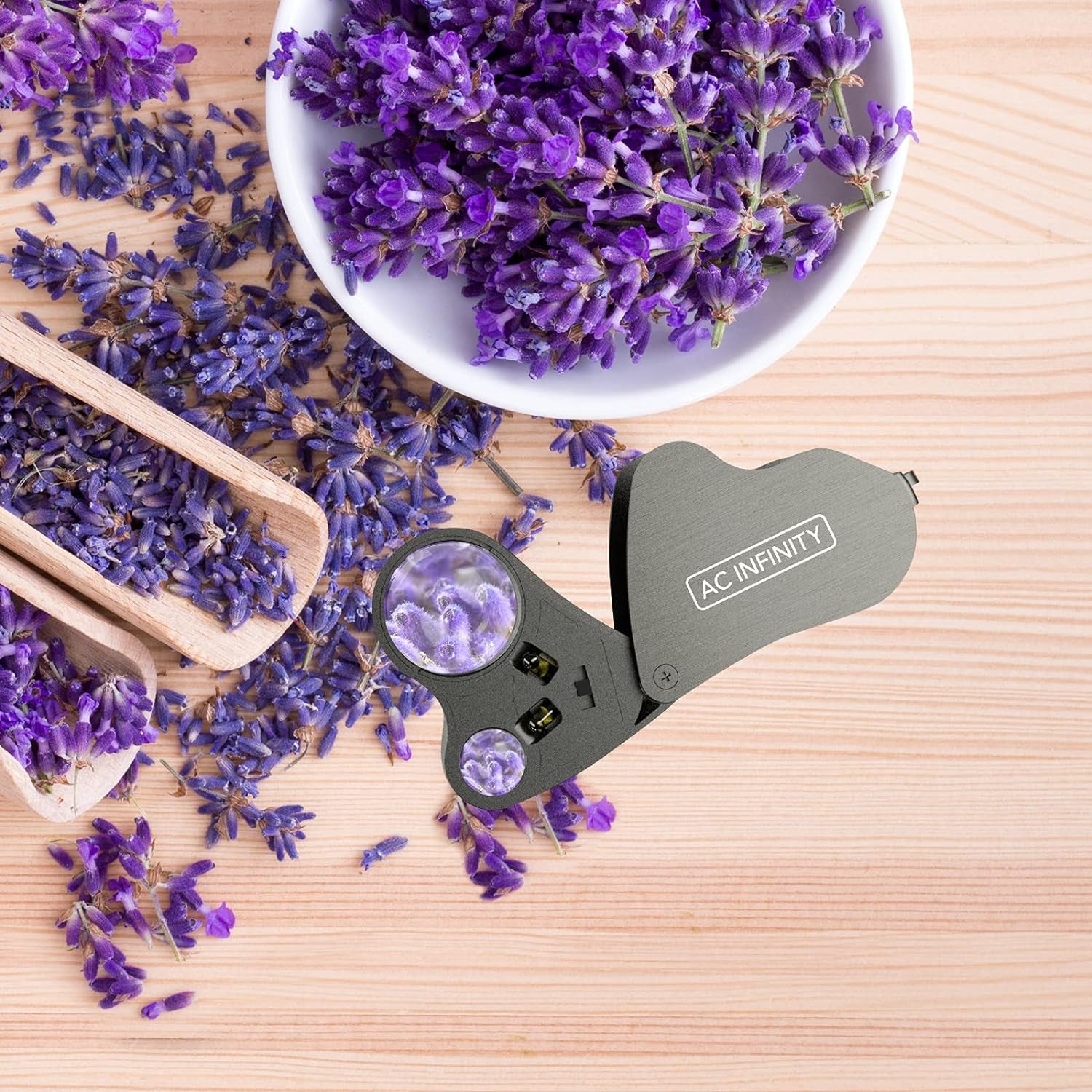 Jewelers Loupe, Pocket Magnifying Glass with LED Light & Dual Lenses, 30X 60X Zoom for Jewelry, Watches, Coins, Stamps, Plant Buds