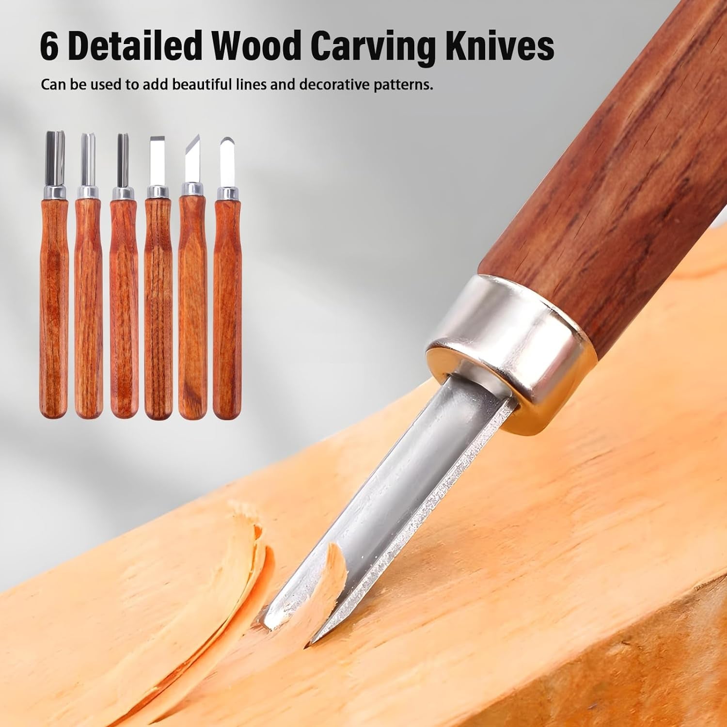 Wood Carving Tools Set, Wood Whittling Kit for Beginners Kids and Adults - Wood Carving Kit with Detail Wood Carving Knife, Whittling Knife, Wood Chisel Knife, Gloves, Carving Knife Sharpener