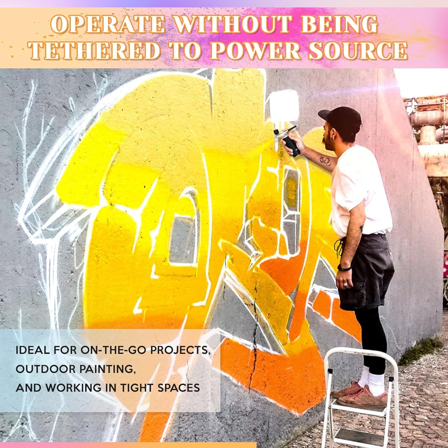 Cordless Airbrush Kit, Airbrush Kit with 0.3Mm Tip, Handheld Rechargeable Air Brush with Compressor for Makeup, Nailart, Painting, Cake, Cookie, Model