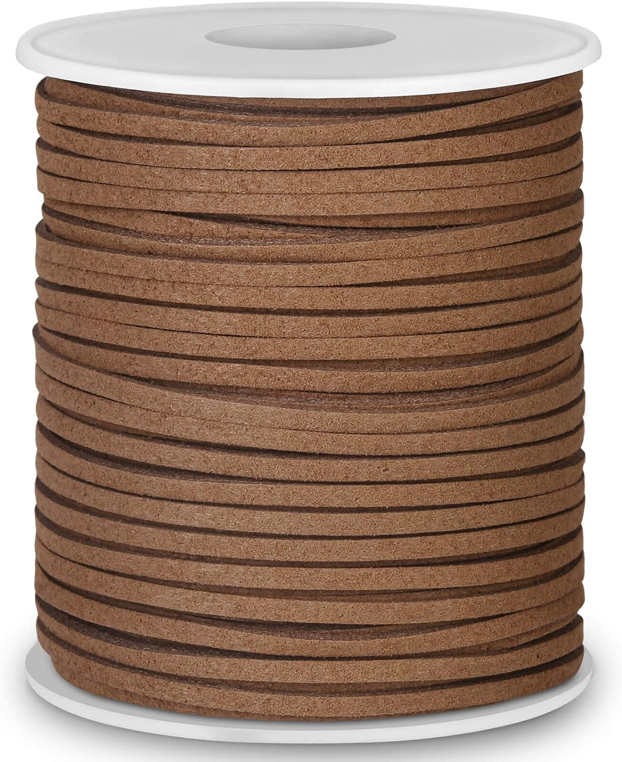 Leather String, Flat Suede Cord Faux Leather Cord Thin Leather Lace for Bracelets, Necklaces, Jewelry Making and Art Crafts (2.7 MM Brown)