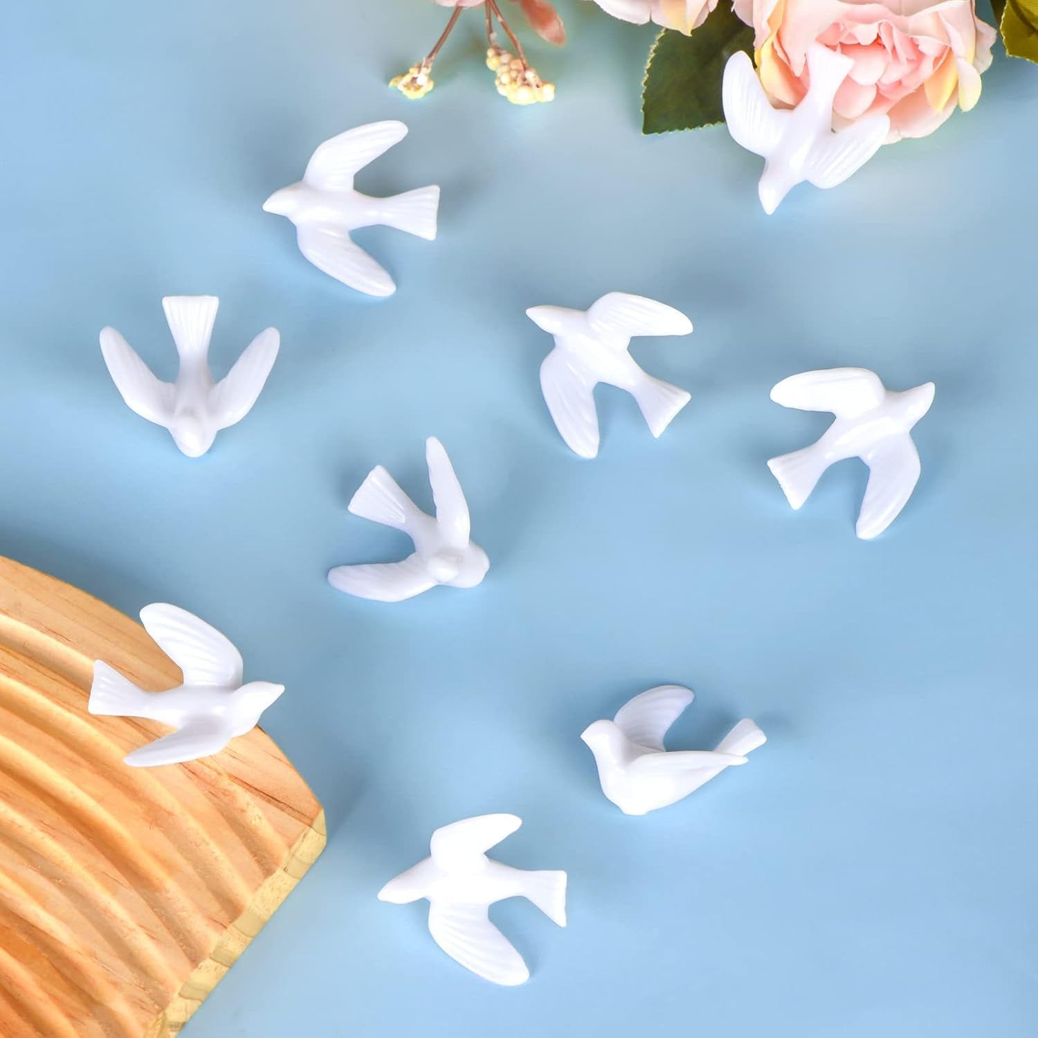 36 Mini Doves for Crafts, 1.5 Inch Bulk White Dove Miniature Birds for Crafts Wedding Cake Decoration (36PCS 1.5 Inch)