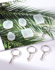Silicone Resin Keychain Mold Set, Jewelry Pendant Casting Mold DIY Epoxy Keychain Mold with Keychain Rings, Dried Flower and round Sequins for DIY Craft Making Supplies, 67 Pieces