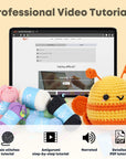 Crochet Kit for Beginners - Bee Crochet Kit, Learn to Crochet, All You Need In, Videos, Instructions, Soft Yarn, Birthday Gift for Adults
