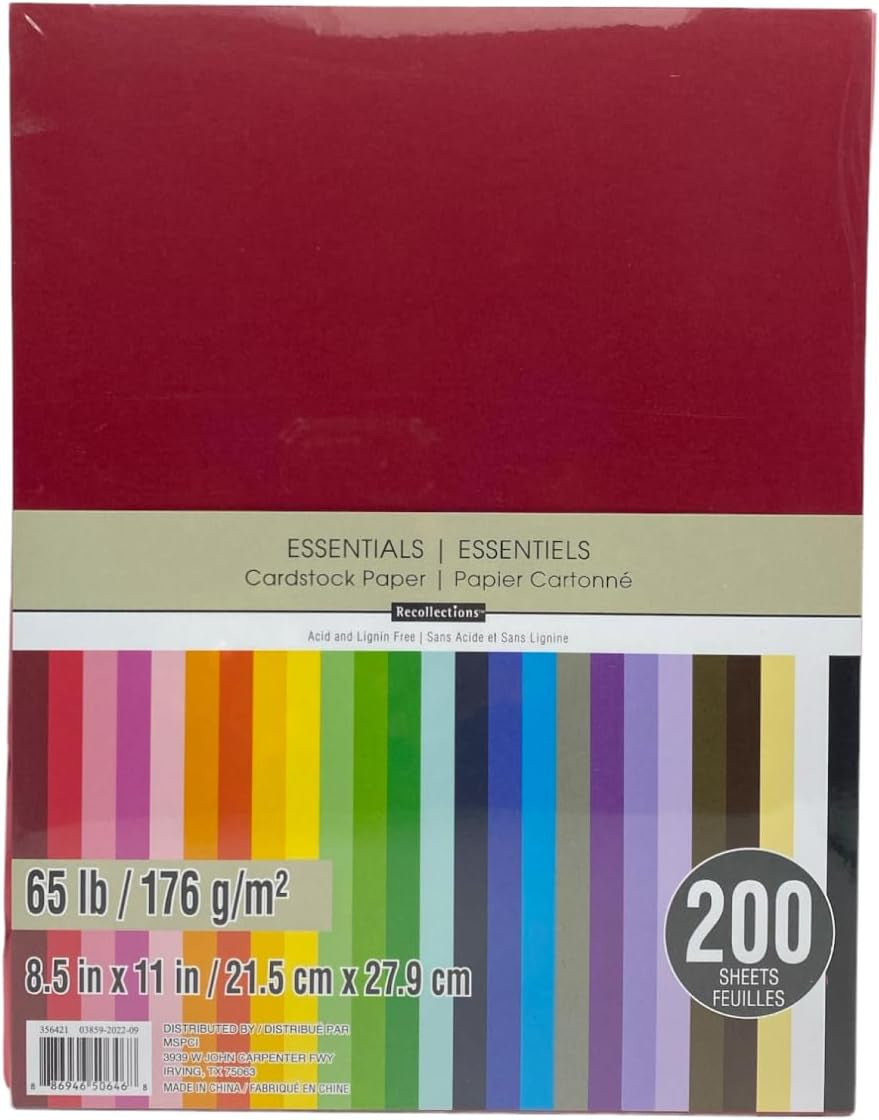 Cardstock Paper, Essentials 20 Colors - 200 Sheets 8-1/2 X 11