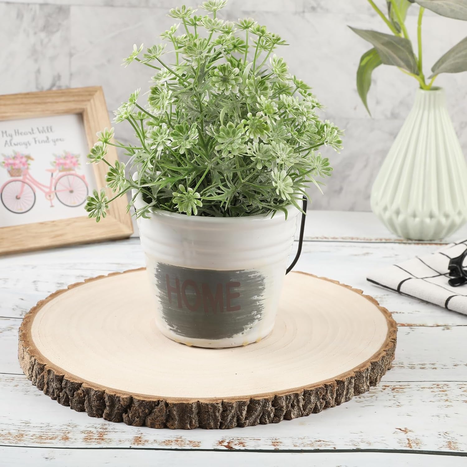 2 Pcs Large Wood Slices for Centerpieces 11-12 Inches Wood Rounds for Tables Decor Rustic Wood Circles for DIY Crafts and Wedding Decor round Wooden Discs Wood Slice Ornaments