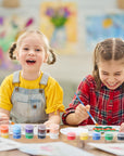 560 Pcs Mini Acrylic Paint Set for Kids 40 Set 12 Colors Washable Paint Strips Bulk 40 Flat Painting Brushes 40 Pointed Brushes Christmas Party Gift for Adult Classroom Birthday Party(2Ml)
