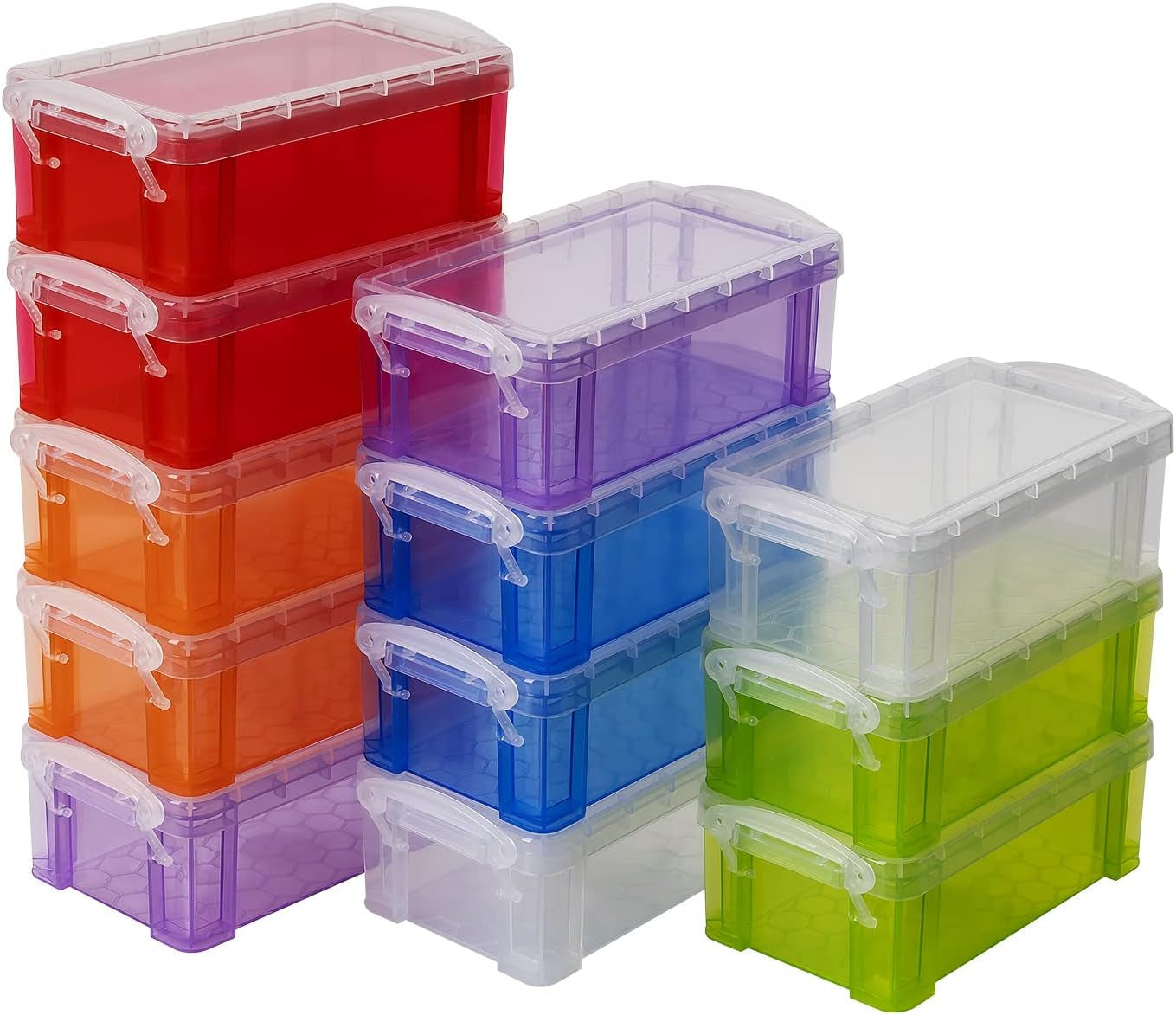 Small Plastic Box, 4.3&quot; X 2.3&quot; X 1.5&quot; Stackable Mini Storage Box with Lid, Clear Organizer Container for Jewelry Beads Small Crafts Items Accessories - 6 Pack