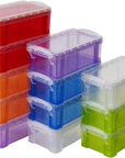 Small Plastic Box, 4.3" X 2.3" X 1.5" Stackable Mini Storage Box with Lid, Clear Organizer Container for Jewelry Beads Small Crafts Items Accessories - 6 Pack