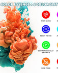 Epoxy Resin Pigment - 24 Colors Liquid Translucent Epoxy Resin Colorant, Highly Concentrated Dye for DIY Jewelry Making, Paint, Craft - 6Ml Each, with 6 Colors Resin Glitter