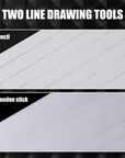 2 Packs Plastic Straight Line Stencil Template for Journaling Spacing Line Lettering Guide 11 Inch Scale Writing Ruler Envelope Addressing Template with Bamboo Stick and 2B Pencil for Paper Card Aids