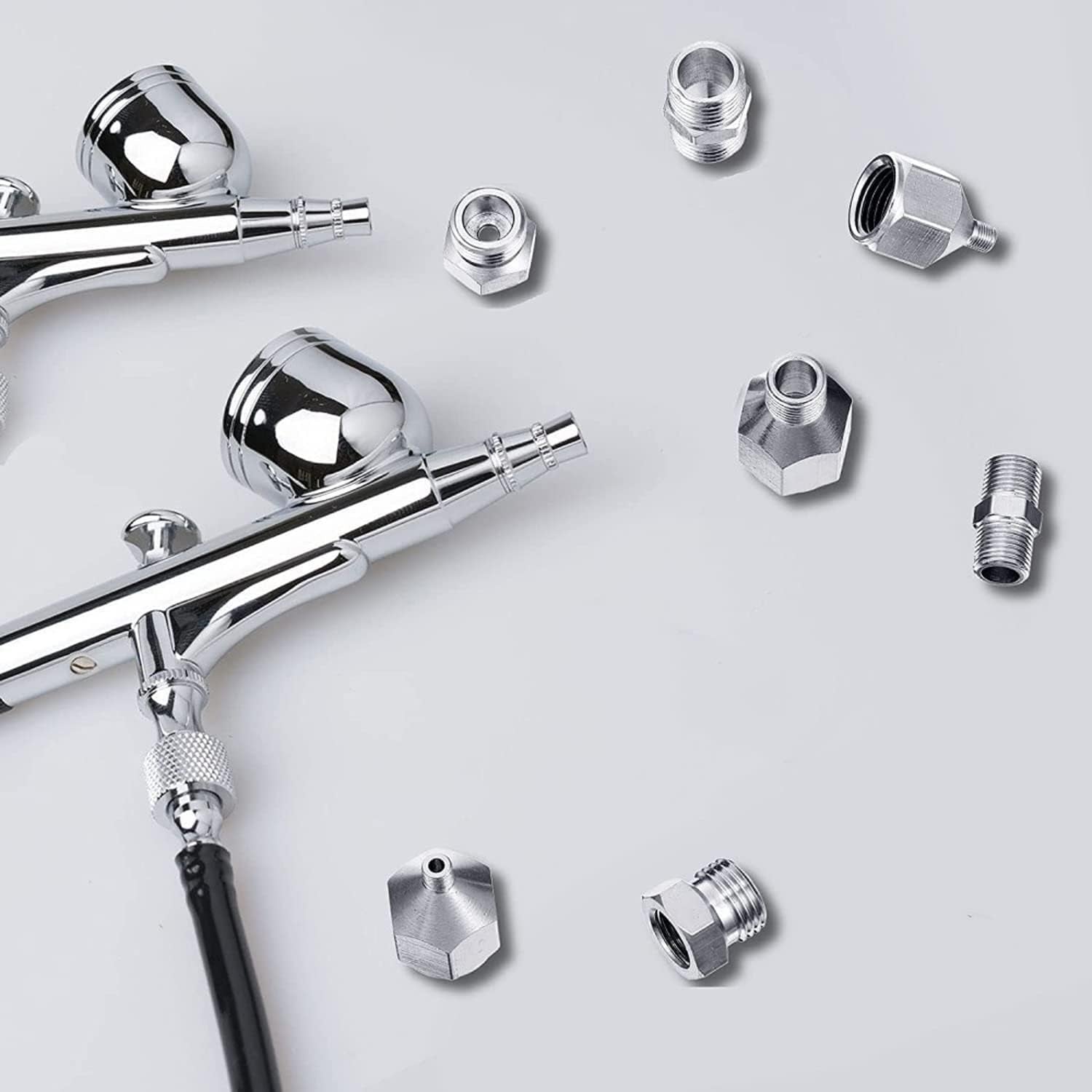 Multi-Size Airbrush Adapter Set Air Brush Fitting Connector Kit Airbrush Accessories for Air Compressor, Badger Paasche Aztec Airbrush