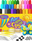 Flyflag Air Dry Clay Kit - 36 Colors, Soft & Ultra Light, Modeling Clay for Kids with Accessories, Tools and Tutorials