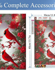 5D Diamond Painting Kits for Adults Full Drill North American Cardinal Kit Embroidery Rhinestone Painting round Drill Cardinal Birds Paint with Diamond for Christmas Home Wall Decor 12X16