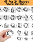 Polymer Clay Cutters for Earrings Making, 705 PCS Set with 49 Shapes Stainless Steel Cutter Tools, 640 Jewelry Accessories, 16 Circle Shape Earring