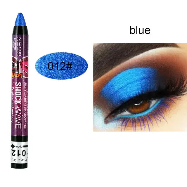 2 In 1 Glitter Pearlescent Eyeshadow Lipstick Stick Waterproof Long-lasting Glitter Eyeliner Eye Shadow Pencil Makeup Cosmetic