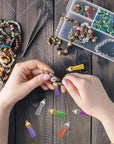 240 Pieces Keychain Tassels Bulk Leather Tassel Pendants Colorful Tassel for Keychain, Craft and DIY Projects, 60 Colors (Gold and Silver Cap)