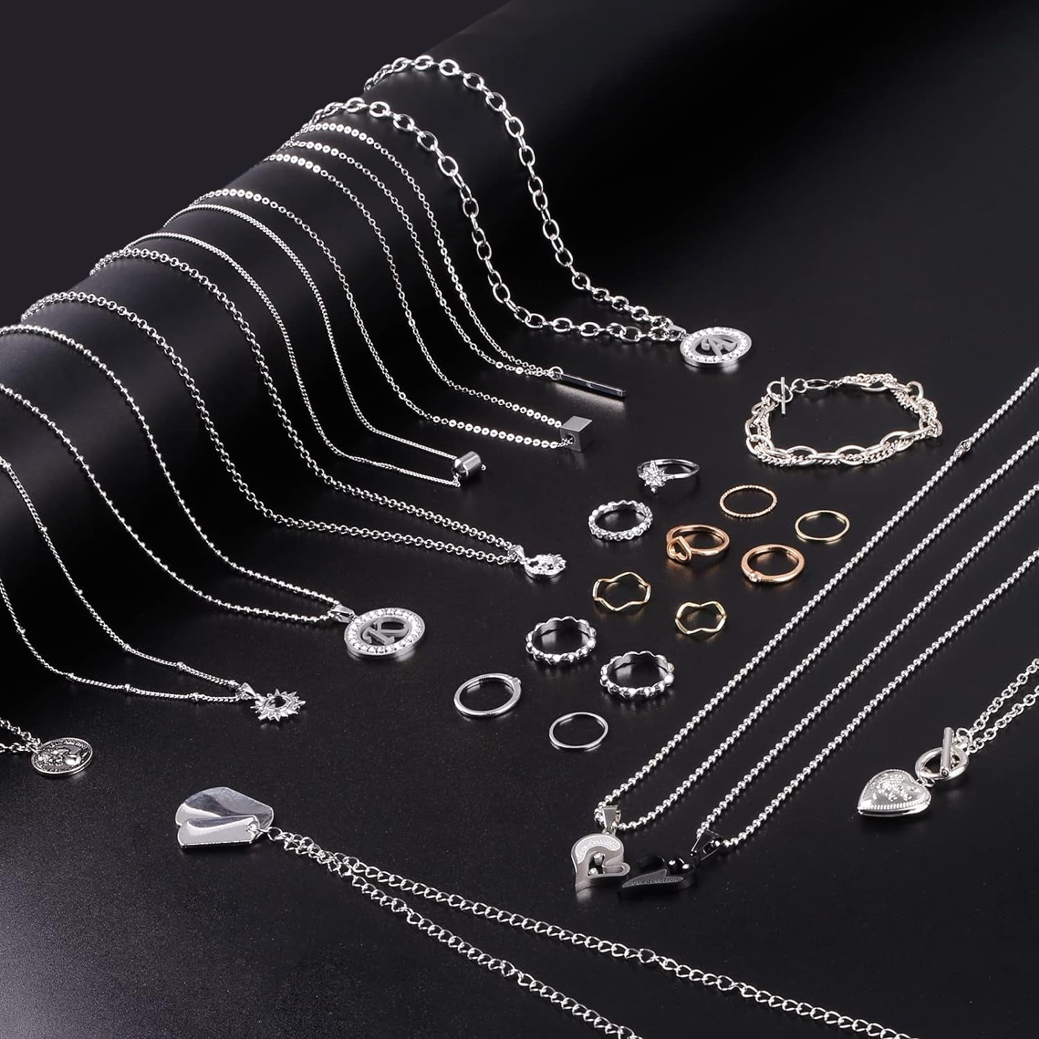 Necklace Chains for Jewelry Making, 78.7 Feet 10 Rolls 304 Stainless Steel Jewelry Chains for DIY Necklace Bracelet Jewelry Making with Stainless Steel Jump Rings/Lobster Clasps/Connectors