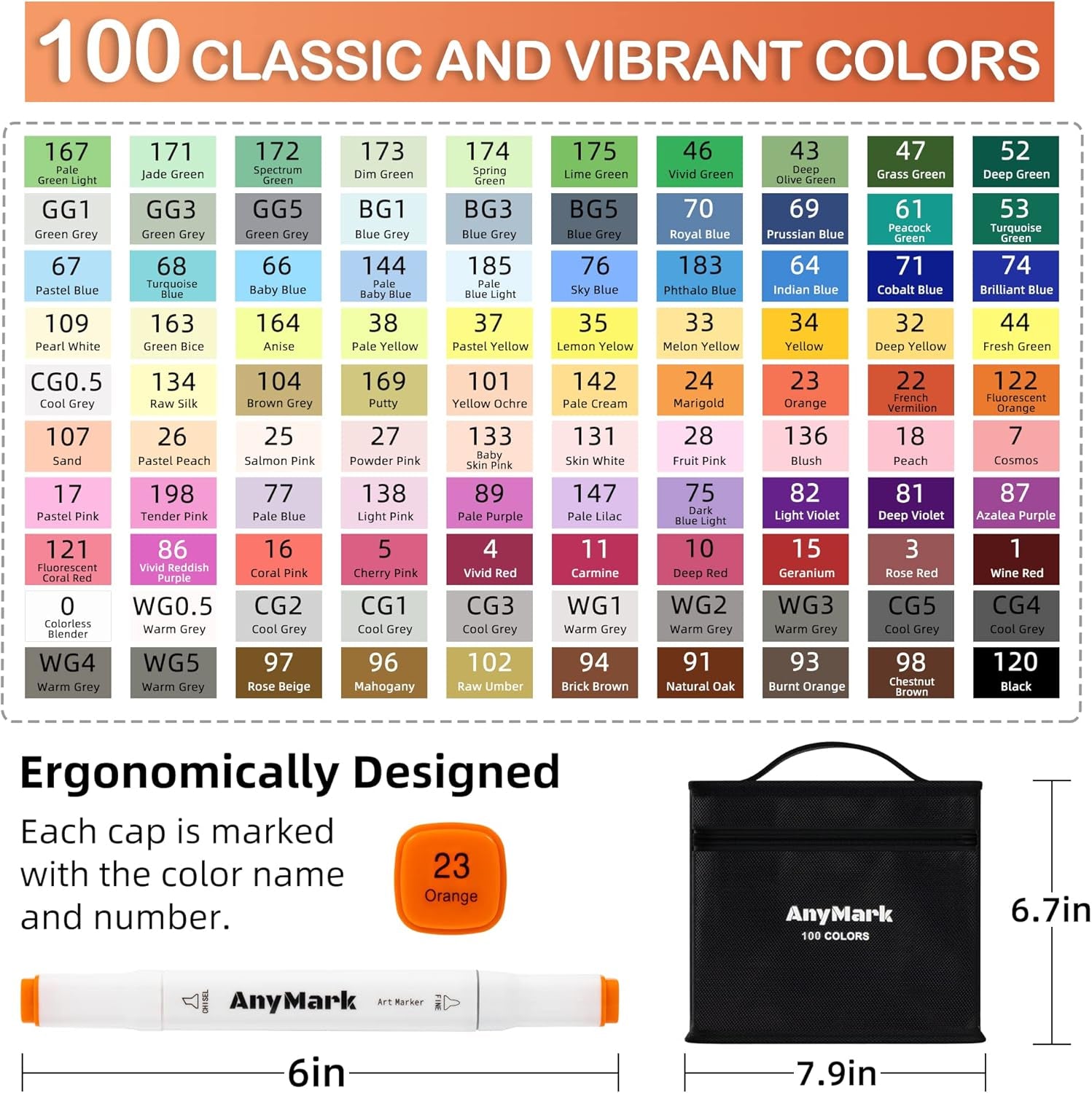 100 Colors Alcohol Markers, Markers Set, Dual Tip Alcohol Based Art Markers for Kids Adults Coloring Drawing, Chisel & Fine