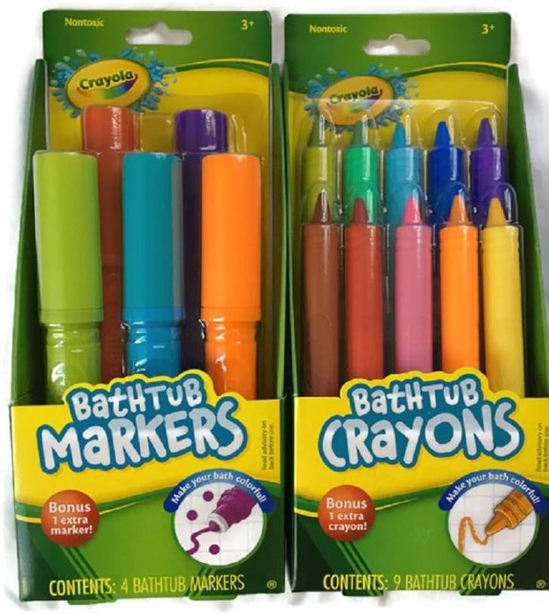 Bathtub Markers with 1 Bonus Extra Markers and Bathtub Crayons with 1 Bonus Extra Crayons