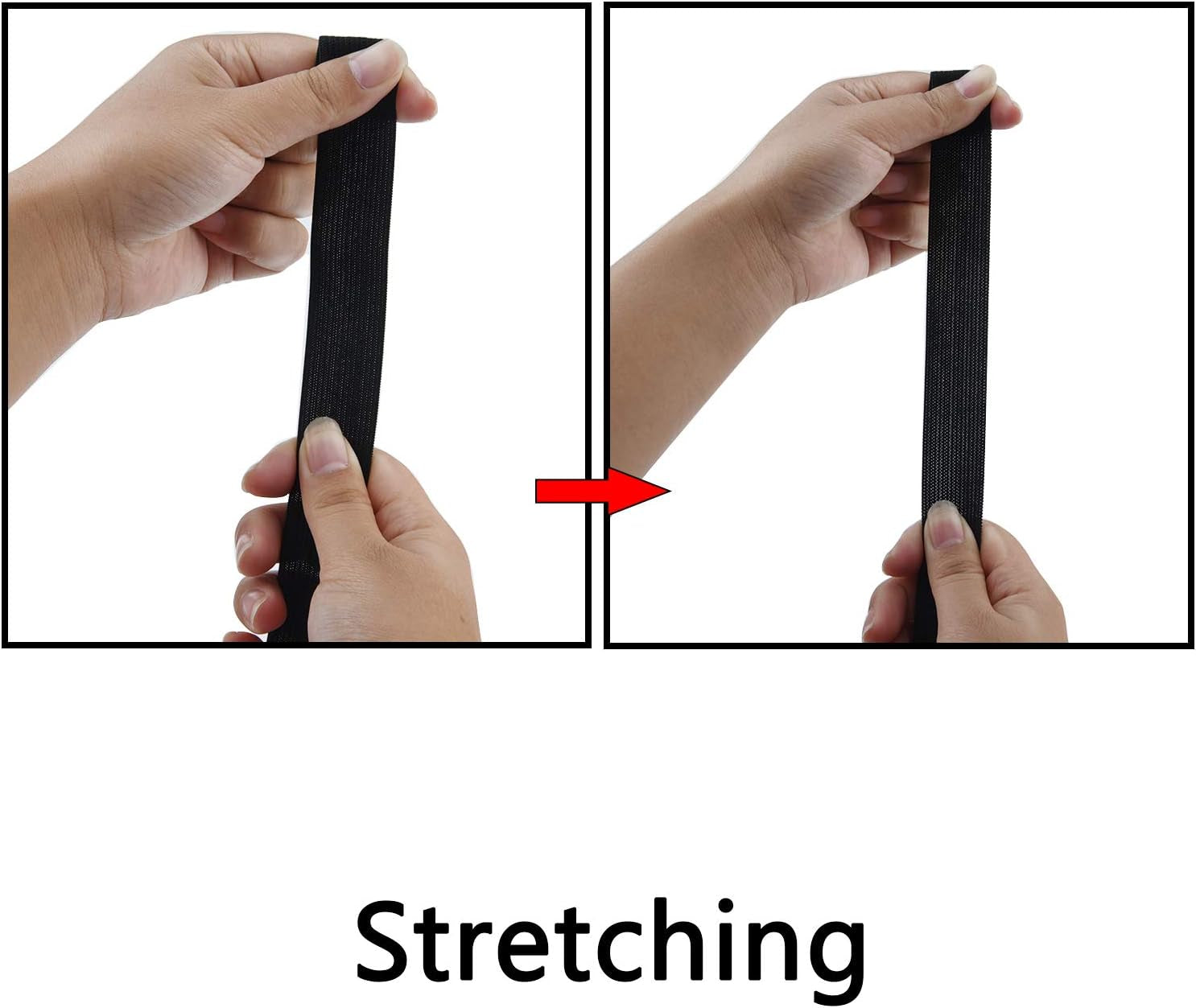 3 Rolls Sewing Stretch Elastic Band Spool, 3/5, 1, 1-1/2 Inch in Width, 5.5 Yards/Roll (Black)