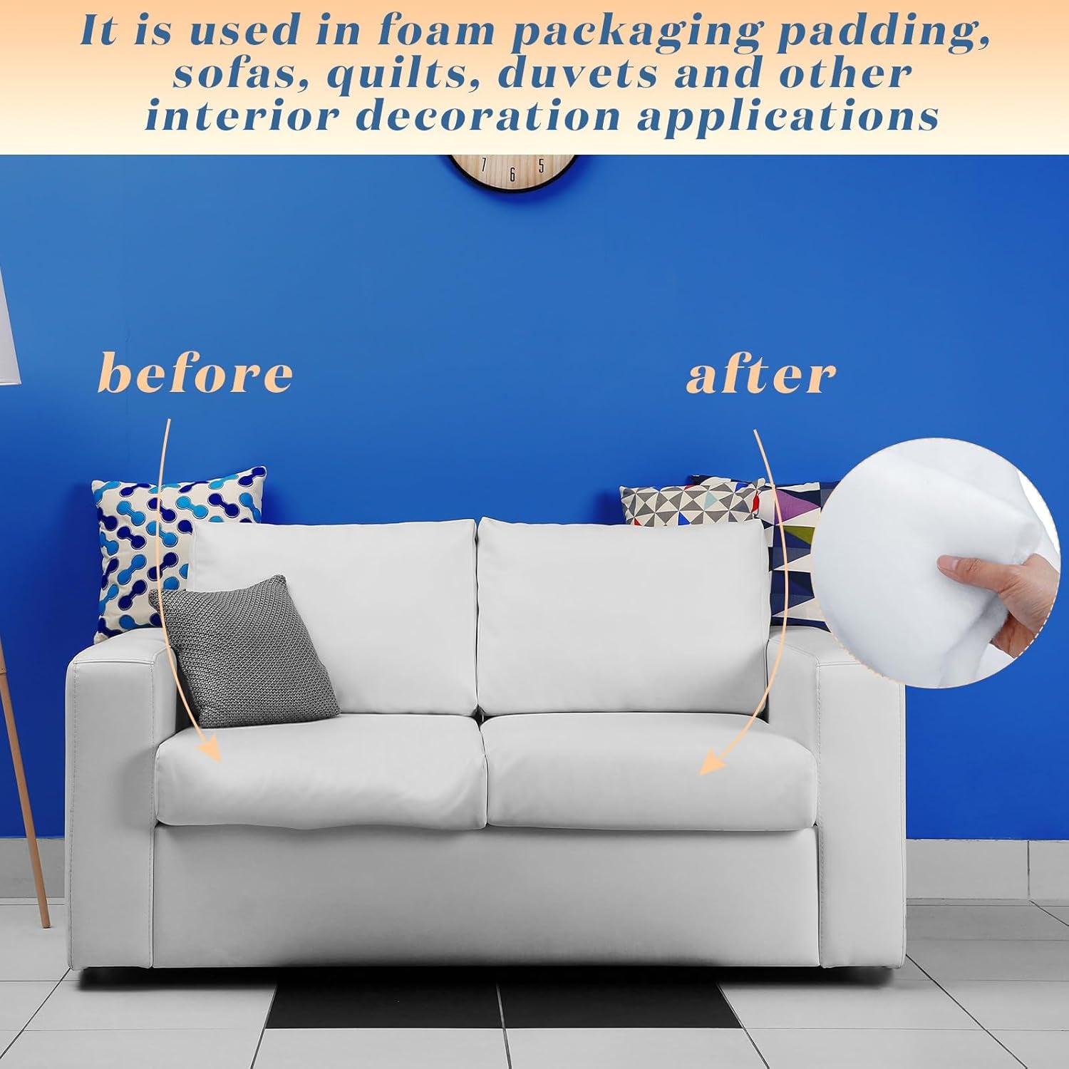 2 Roll Upholstery Quilt Batting 36 Inch X 5 Yard X 0.4 Inch Polyester Batting Multipurpose Fiberfill Stuffing Fabric for Cushion Pillows Bedspreads Interior Decoration Crafts