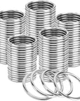 90Pcs 6 Sizes Silver Metal O Rings Multi-Purpose Heavy Duty round Ring for Hardware Bags Belts Dog Leashes Hanging Basket DIY Craft Supplies