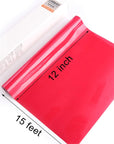 Heat Transfer Vinyl HTV for T-Shirts 12 Inches by 15 Feet Roll (Rose Red)