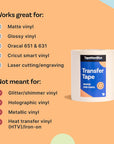 6" X 300' Roll of Paper Transfer Tape for Vinyl, Made in America, Premium-Grade Transfer Paper for Vinyl with Layflat Adhesive for Cricut Vinyl Crafts, Decals, and Letters