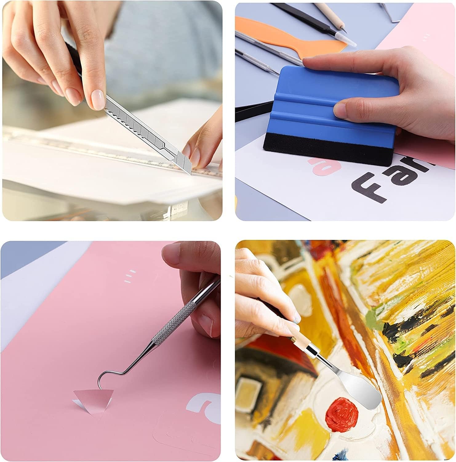 27PCS Craft Weeding Tools for Vinyl Kit,Utility Knife Vinyl Weeding Tool Set with 12Inch Paper Cutter Trimmer for Scrapbooking,Silhouettes,Cameos,Diy Art Crafting,Cutting,Splicing,Cardstock