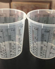30 Pack Paint Mix Cups with Lids, 32 Ounce Plastic Paint and Epoxy Mixing Cups with Calibrated Mixing Ratios on Side of Cup, for Paint, Activators, and Thinner