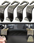 Crystal Car Seat Back Hooks – Heavy-Duty ABS, Bling Car Interior Accessories