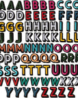 104 Pieces Iron on Letters for T-Shirts, 4 Sets of 26 Embroidered Alphabet A-Z Patches for Denim Jackets, Hats, Fabric (1 In)