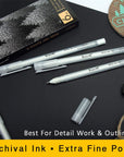 White Gel Pen Set - 0.8 Mm Extra Fine Point Pens Gel Ink Pens for Black Paper Drawing, Sketching, Illustration, Card Making, Bullet Journaling, Pack of 6