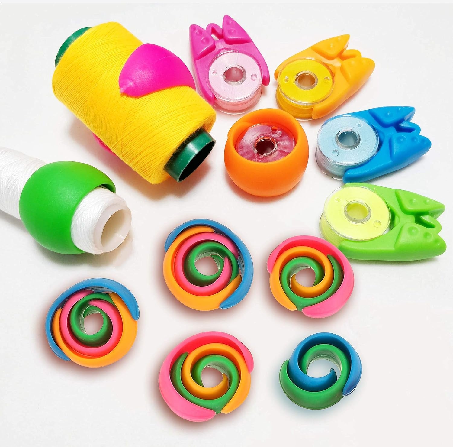 100 Pack Thread Spool Savers, Spool Huggers Thread Holder Organizer for Sewing Machine and Embroidery Machine, Prevent Thread Tails from Unwinding, No Loose Ends or Thread Tails