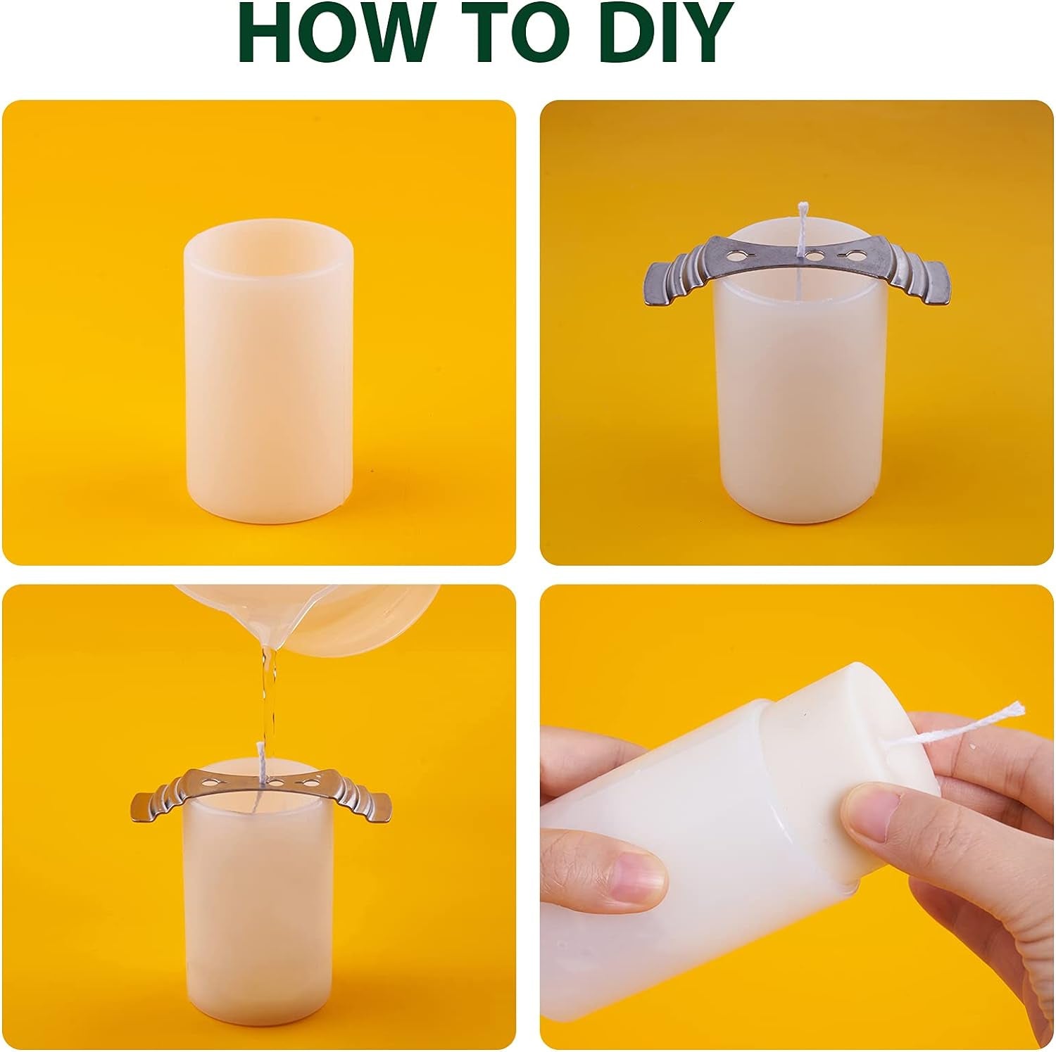 Candle Molds for Candle Making, 4PCS Cylinder Silicone Candle Molds and 2PCS Hexagon Silicone Candle Molds for Making Candle, DIY Craft