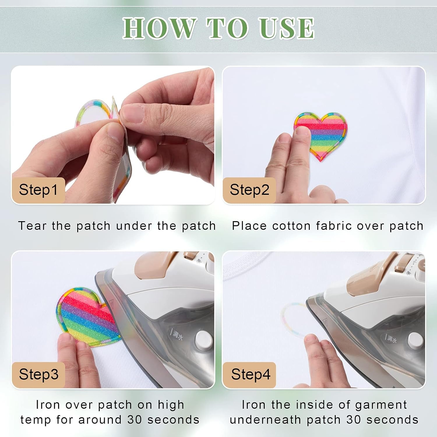 25 Pieces Rainbow Mermaid Heart Iron on Patches Kids Iron on Knee Patches Sew on Embroidered Colorful Heart Appliques Mixed Heart Patches for DIY Jeans Clothes Jackets Backpack Decoration Handicrafts